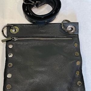 Hammitt Black Leather Crossbody with Silver Details